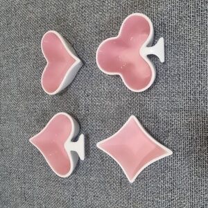 Ashland Pink and White Ceramic Dishes Set of 4 Giftable